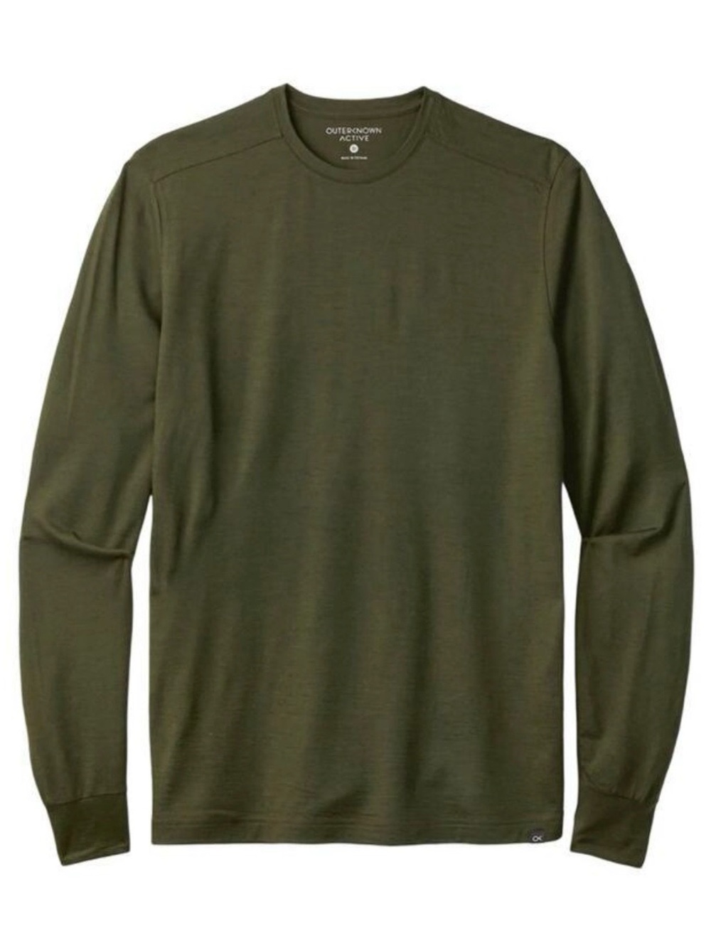 OUTERKNOWN Active 100% Wool Long Sleeve Base Layer Shirt Heather Green XL NEW